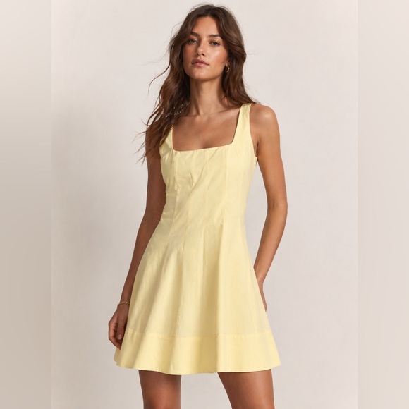 Rebecca Minkoff Dresses & Skirts - REBECCA MINKOFF - Light Yellow Square-Neck A-Line Dress